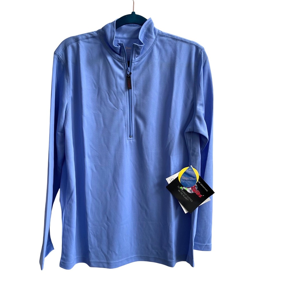 RailRiders Quarter Zip Pullover Mens Medium Blue UPF 20+ Hydro Weave Performance